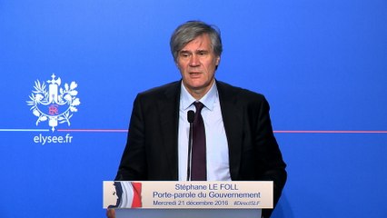 Point de presse de Stéphane Le Foll, le 21 décembre 2016