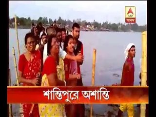 In Shantipur  boat capsized incident , rescue operation delayed, lead to chaos