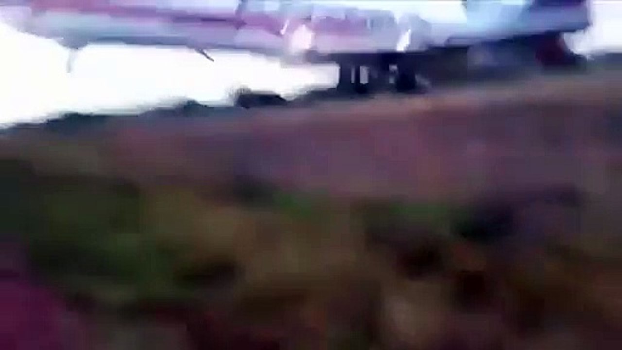 Footage of Cargo plane overshoots runway, crashes at takeoff in Colombia