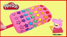 Play Doh Pink Rainbow Star Frozen! - Create Ice cream Pink Rainbow Star With Peppa Pig Toys For Kids