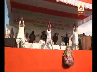 Celebrating the International Yoga day at Kolkata
