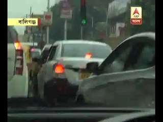 Traffic congestion in the city due to continuous rain