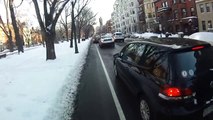 Asshole driver doesn't believe in bike lanes.