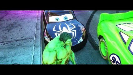 HULK CARS SMASH PARTY! Custom Green Lightning McQueen CARS!!   Finger Family Songs Nursery Rhymes