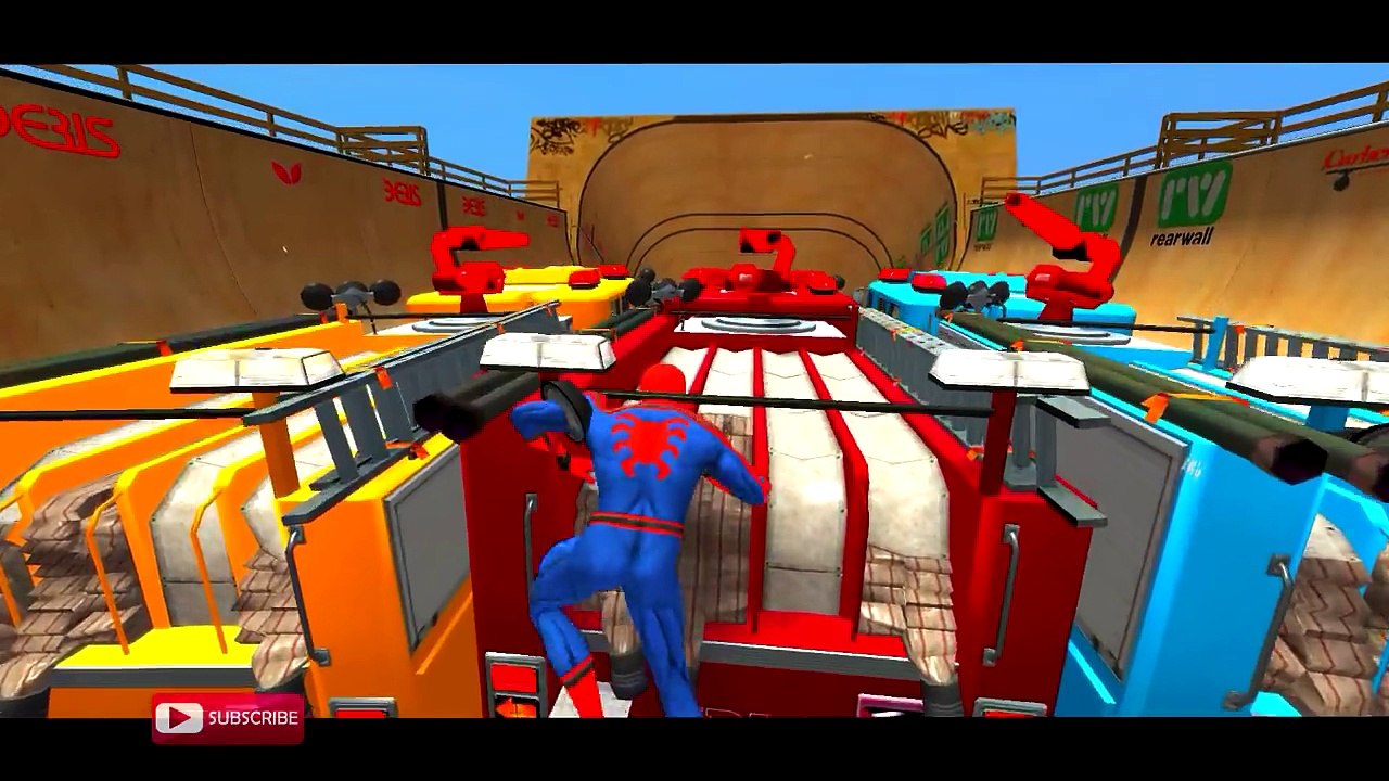 COLORS FIRE TRUCK PARTY & SPIDERMAN COLORS TRUCK FOR KIDS NURSERY RHYMES SONGS FOR CHILDREN