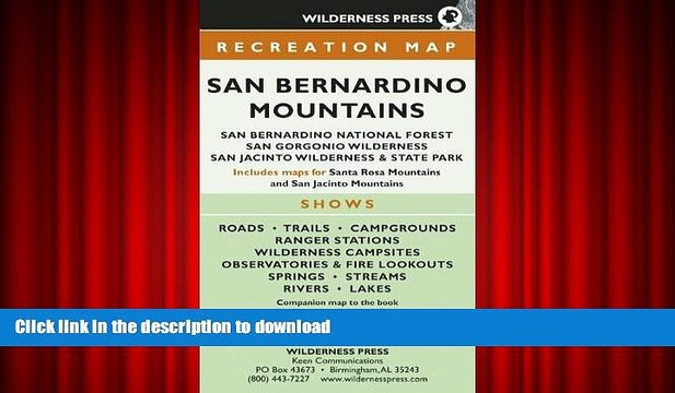 READ MAP San Bernardino Mountains: San Bernardino National Forest/San Gorgonio Wilderness/San