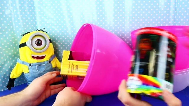 Minions Tumbling Talking Stuart from Minions Movie & Giant Play Doh Surprise Egg Girl Minion