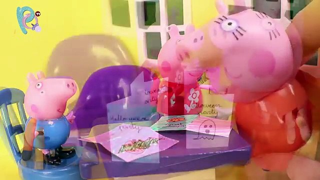 Peppa Pig Juguetes en Español  Peppa y George hacen invitaciones de su fiesta de Halloween ᴴᴰ ❤️