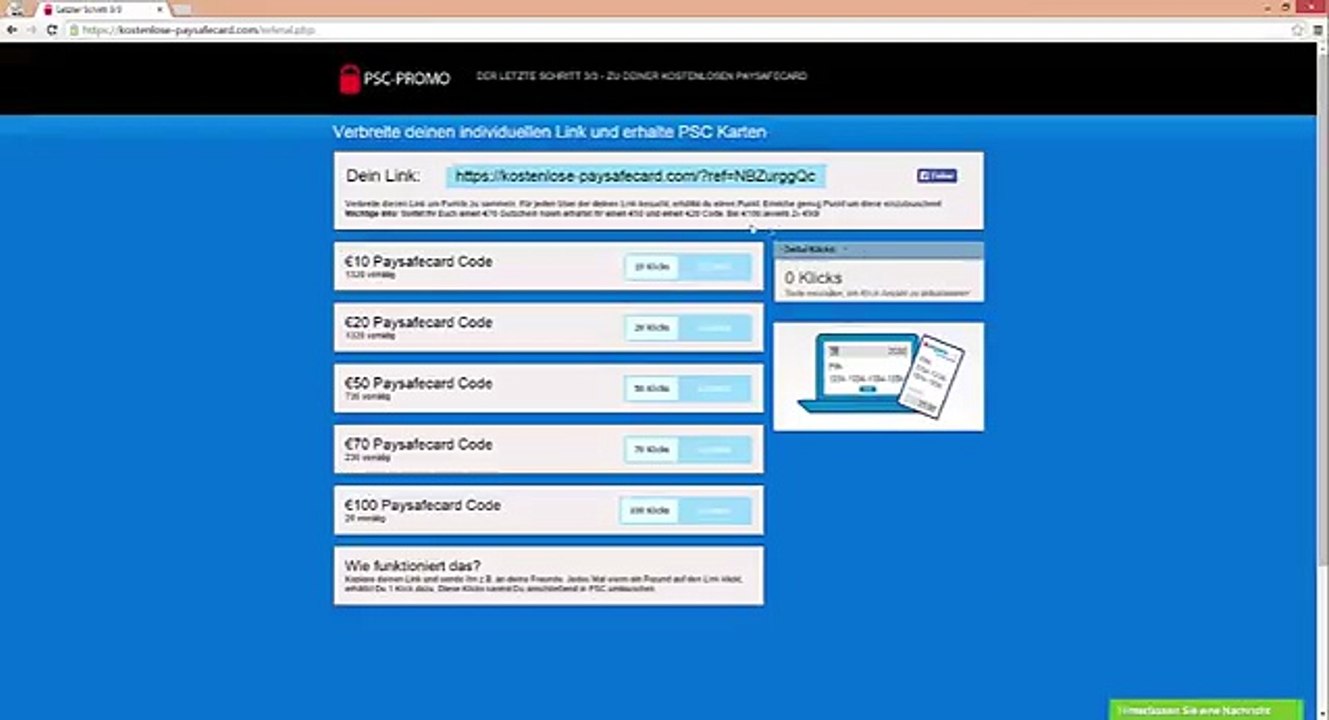 Paysafecard PIN generator Italia Android apk