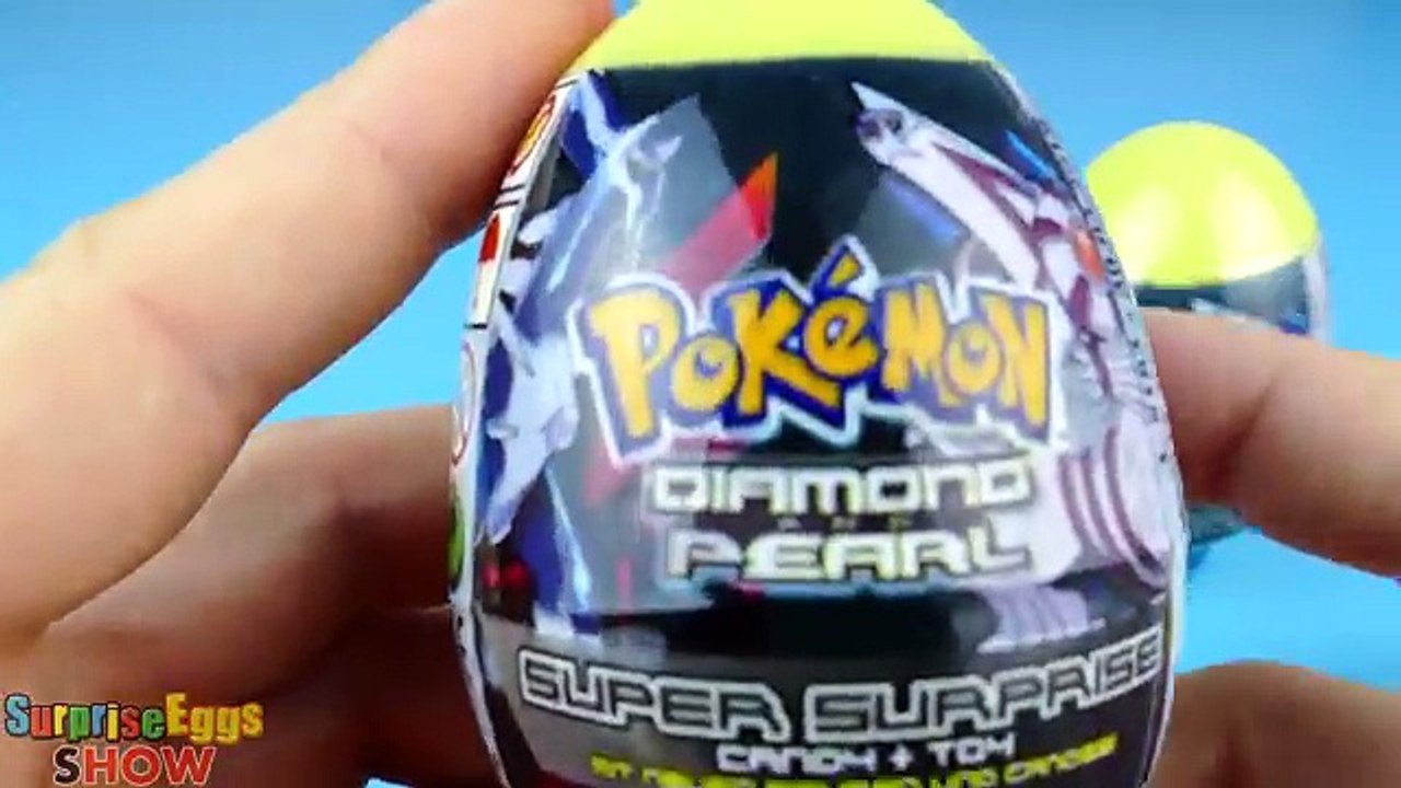 3 Pokemon Surprise Eggs, Pokemon Diamond and Pearl, Super Surprise, Candy + Toy, Plastic Egg