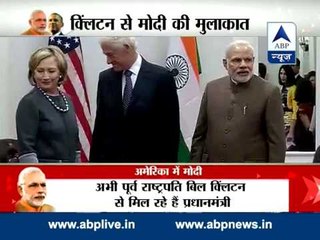 PM Modi meets Hillary and Bill Clinton at New York