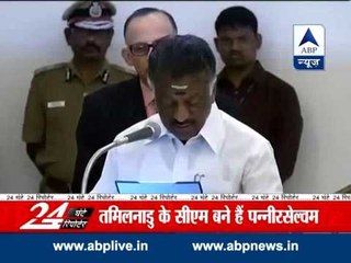 Panneerselvam sworn in as CM, broke down during oath taking ceremony