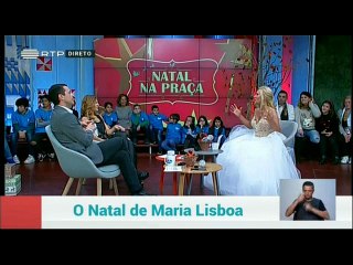 Maria Lisboa na praça com o tema - que deus te guarde