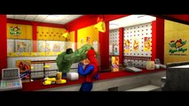 AVENGERS: HULK Spider-man & Iron Man Race Lightning Mcqueen w/ Nursery Rhymes Cars Songs for Kids
