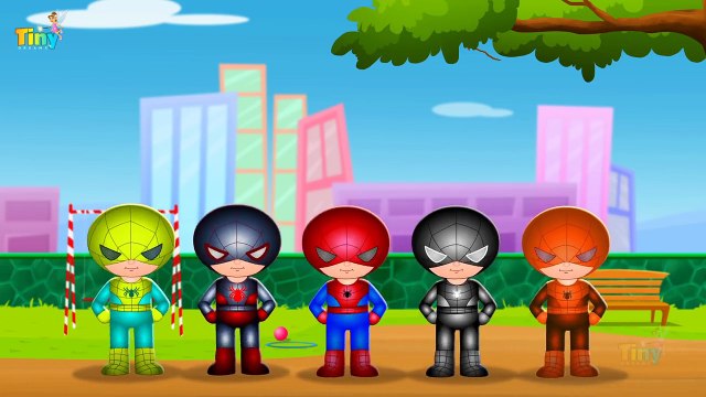 Five Little Spiderman Jumping On The Bed | Nursery Rhymes For Children | TinyDreams Kids