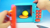 MAGIC Play Doh Food Cooking Microwave Pretend Toy Cutting Fruit Velcro Learning Colors !