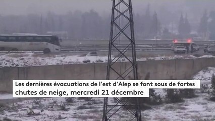 Alep-Est évacué au compte-gouttes à cause d'une tempête de neige