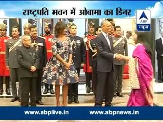 Political bigwigs, business tycoons meet Prez Obama in Rashtrapati Bhavan