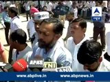 Yogendra Yadav sits on Dharna for the people who were not allowed in NC meet