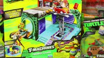 Teenage Mutant Ninja Turtles T-Machines Garage and Lair Cars Toy Review with Raphael and Fish Face
