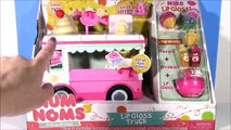 DIY NUM NOMS Lip GLOSS TRUCK! Make Your Own Glosses with Sprinkle GLitter & Flavors! Pucker POPS!