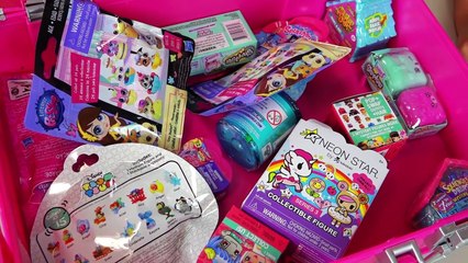 HUGE Neon Star Surprise Toys Suitcase Shopkins Barbie Disney Unicorno Fun Girls Toys Kinder Playtime