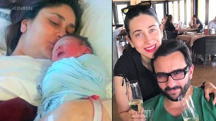 Descargar video: Karisma Kapoor & Saif Ali Khan Celebrate Kareena's Delivery | Taimur Ali Khan