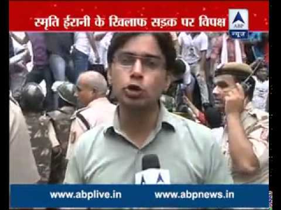 Fake degree row: AAP protests outside Irani’s residence; demands resignation