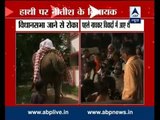 Bihar Elections: JDU MLA Shyam Bahadur rides an elephant to reach Vidhan Sabha, police stops him