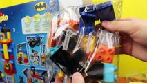 Duplo Lego Batman Superhero in Batwing at Batcave in Adventure Parody with Catwoman Legos