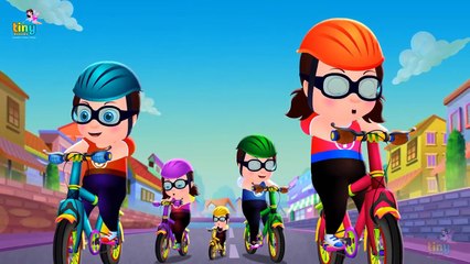 FIVE LITTLE BABIES CYCLING ON THE STREET | Nursery Rhymes and Songs for Kids | TinyDreams
