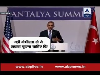 Protest in Delhi against Barack Obama's statement connecting ISIS and muslim community