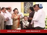 Rajnath Singh presents Padma Vibhushan to veteran Bollywood actor Dilip Kumar in Mumbai