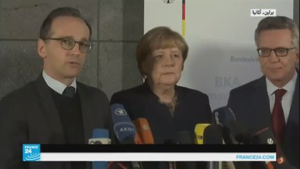 مؤتمر صحفي لوزيري الداخلية والعدل والمستشارة الألمانية