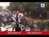 JNU row: Students protest against anti-India sloganeering outside JNU gate