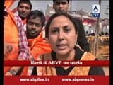 ABVP holds protest march over JNU row from Ramlila ground to Jantar Mantar in Delhi