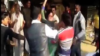 India- Boy badly beaten a girl in public