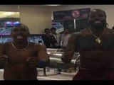 Chris Gayle and Dwayne Bravo’s champion dance after winning the semi-final match