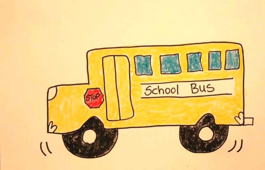 How To Draw a School Bus For Kids Step By Step