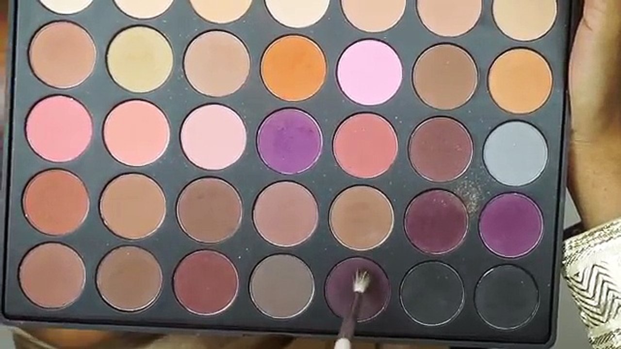 Purple Eye Shadow With Gold Glitter Gold Lips