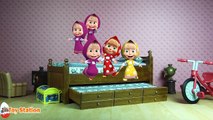 Five Little Masha Jumping on the Bed | Five Little Monkeys Jumping on the Bed Nursery Rhyme For Kids