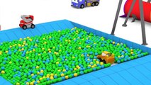 The Candy Truck - Learn colors with Tiny Trucks : bulldozer + crane + excavator