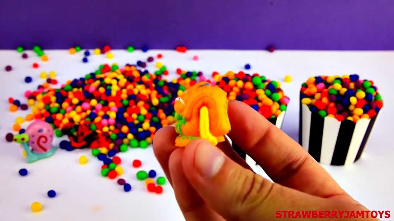 Play Doh Shopkins - Cars 2 LPS Spongebob Rainbow Dippin Dots - Surprise Eggs