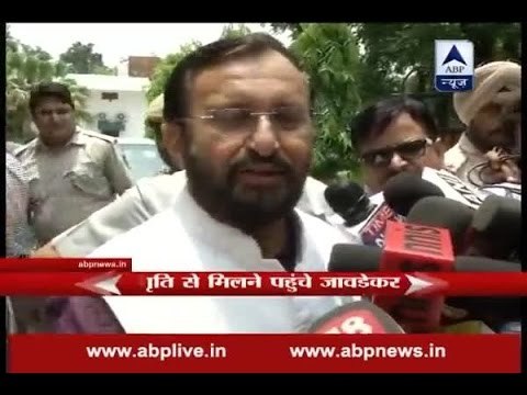 HRD minister Prakash Javadekar meets Smriti Irani