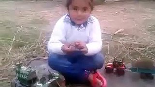little child is very funny talking