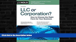 Buy NOW  LLC or Corporation?: How to Choose the Right Form for Your Business Anthony Mancuso