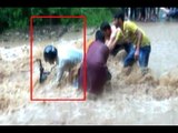 Haridwar: Biker saved from getting washed away in monsoon stream