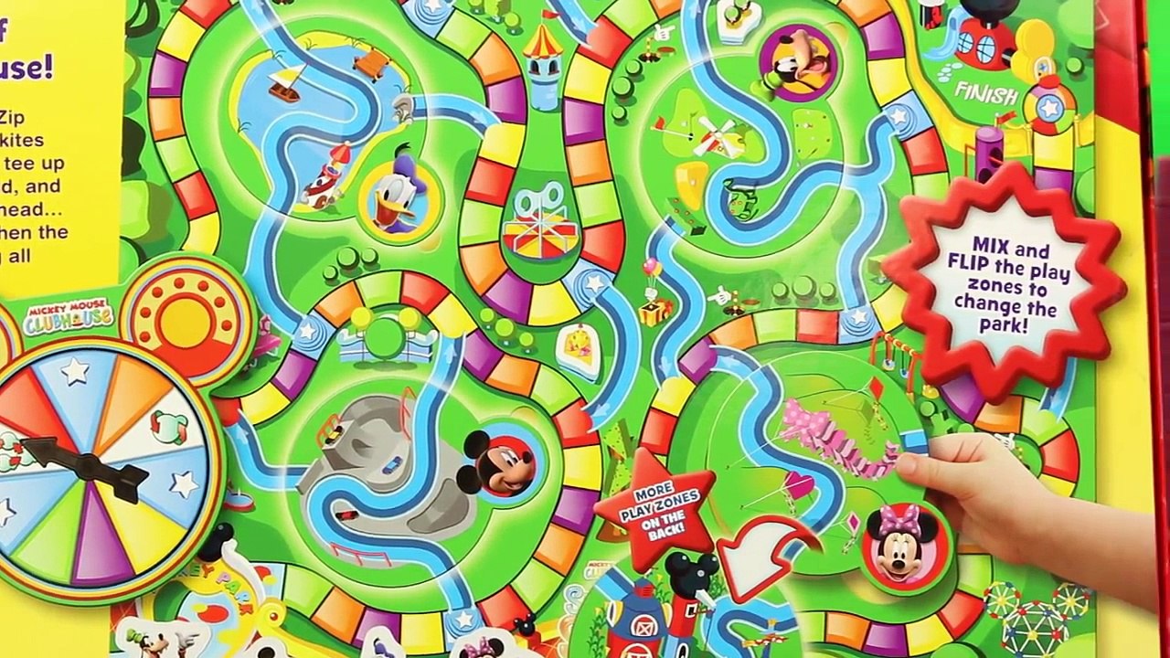 Mickey Mouse and Minnie Mouse Play the Mickey Mouse Clubhouse Surprise Slides Board Game