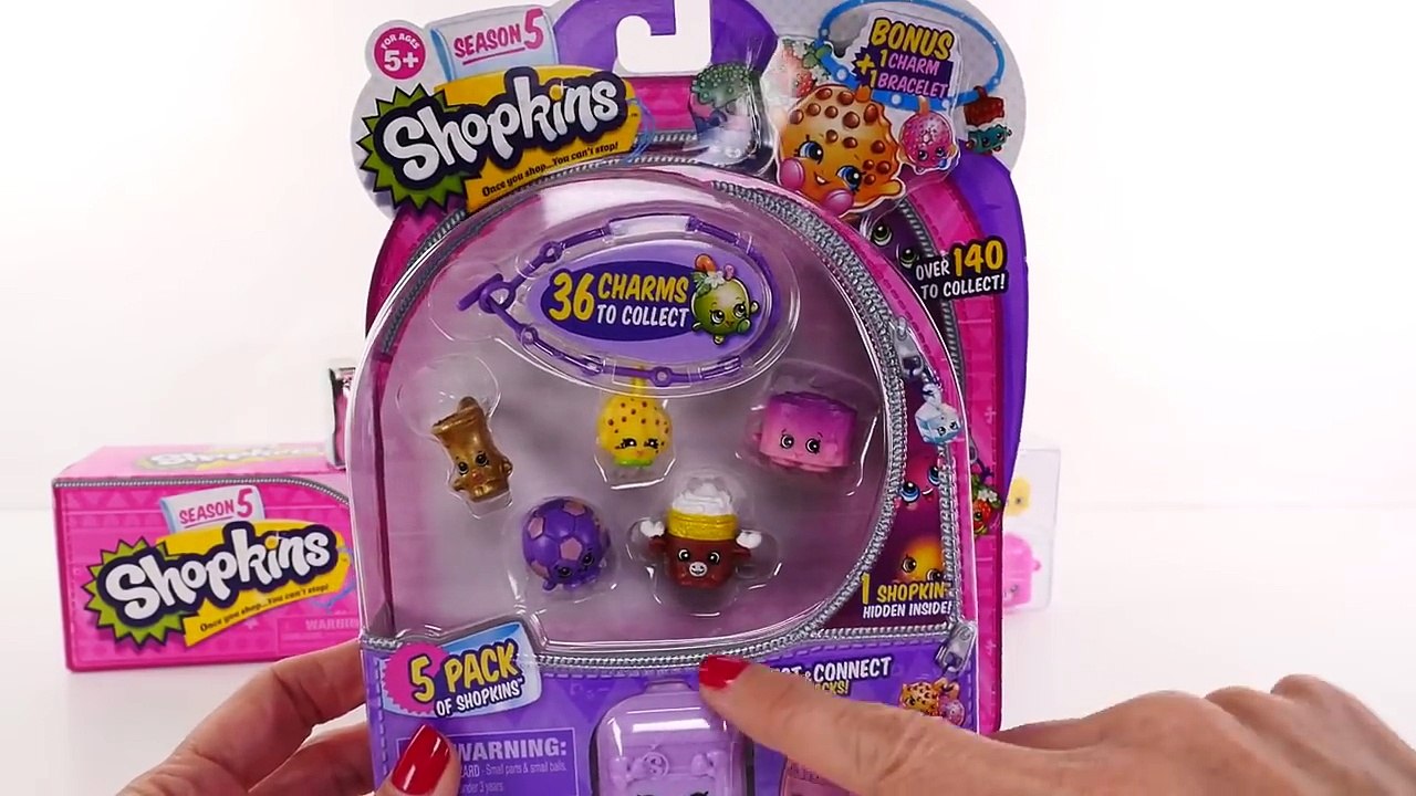 Shopkins Season 5 Mega Pack, 5-pack and Petkins Backpack Surprises Opening - DCTC Amy Jo