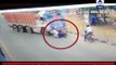 Horrifying collision between a lorry and two bikes in Hyderabad